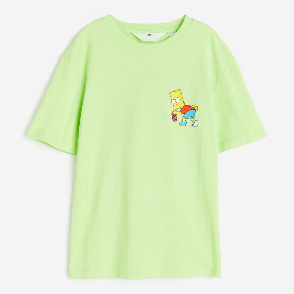 

Футболка H&M Kids Printed The Simpsons, светло-зеленый