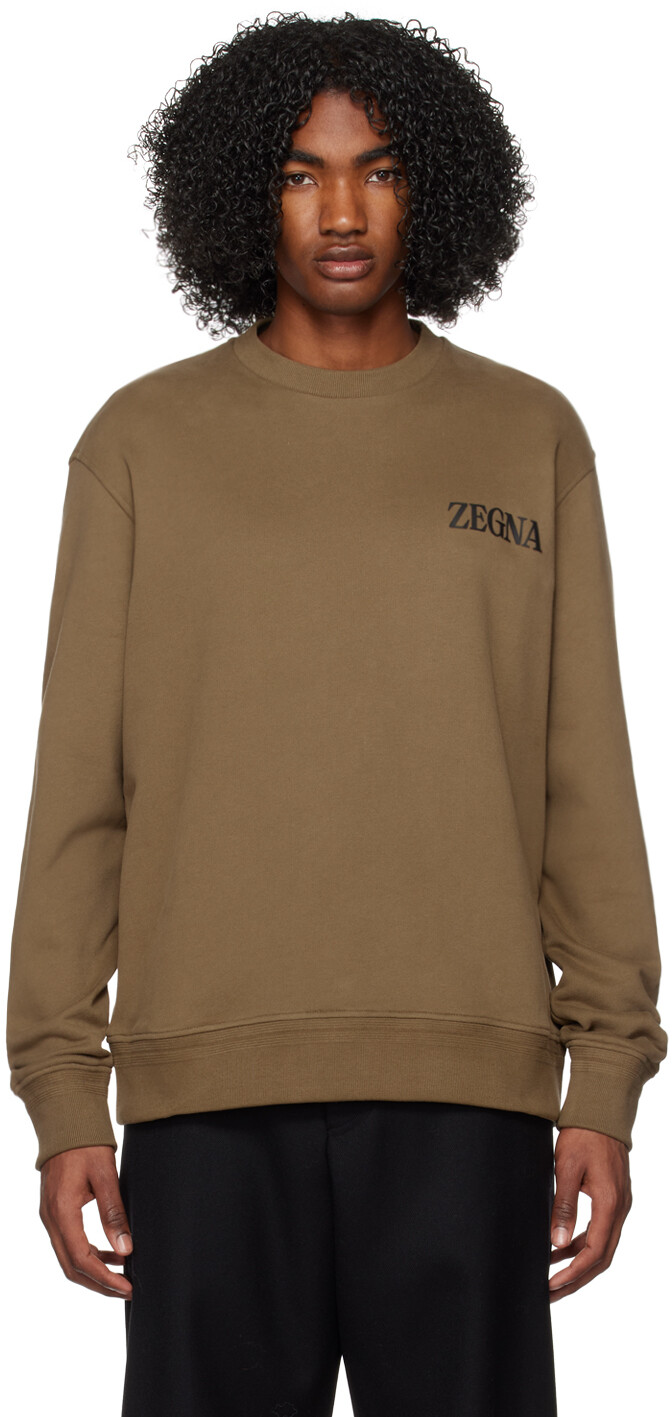 

Прорезиненная толстовка цвета хаки ZEGNA