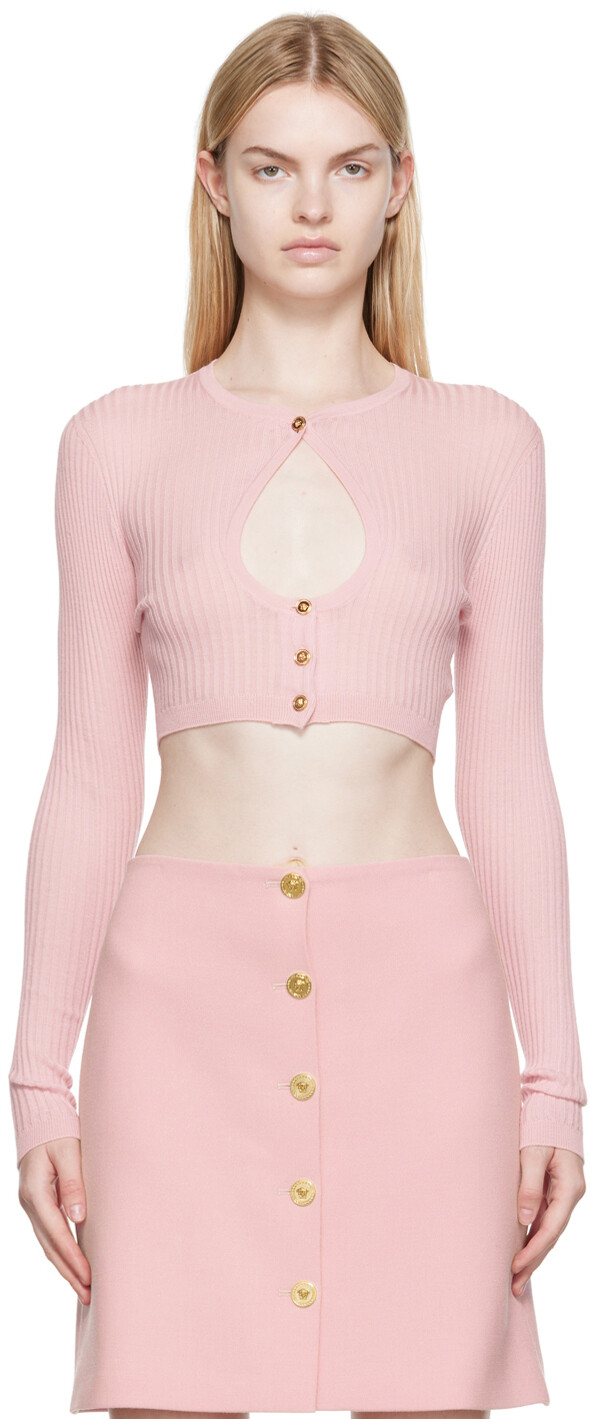 

Розовый кардиган с Медузой Versace