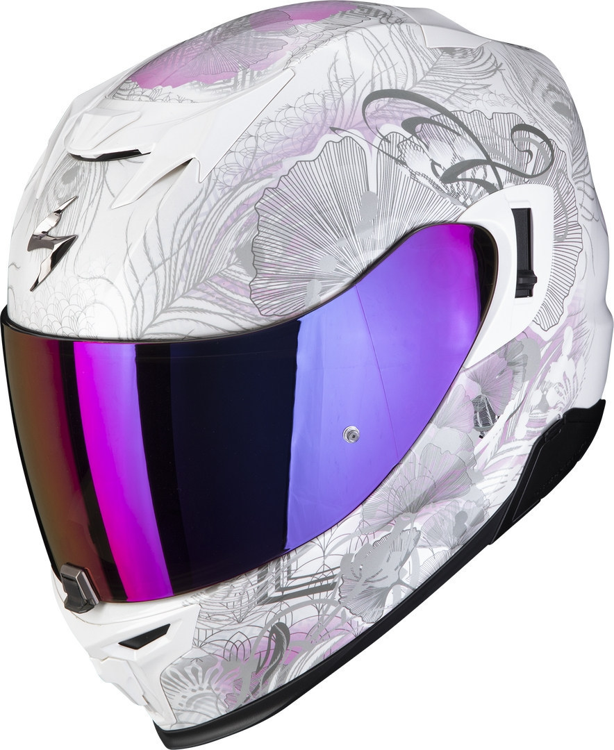 Женский шлем Scorpion EXO-520 Evo Air Melrose со съемной подкладкой, белый/розовый шлем женский termit rebel розовый