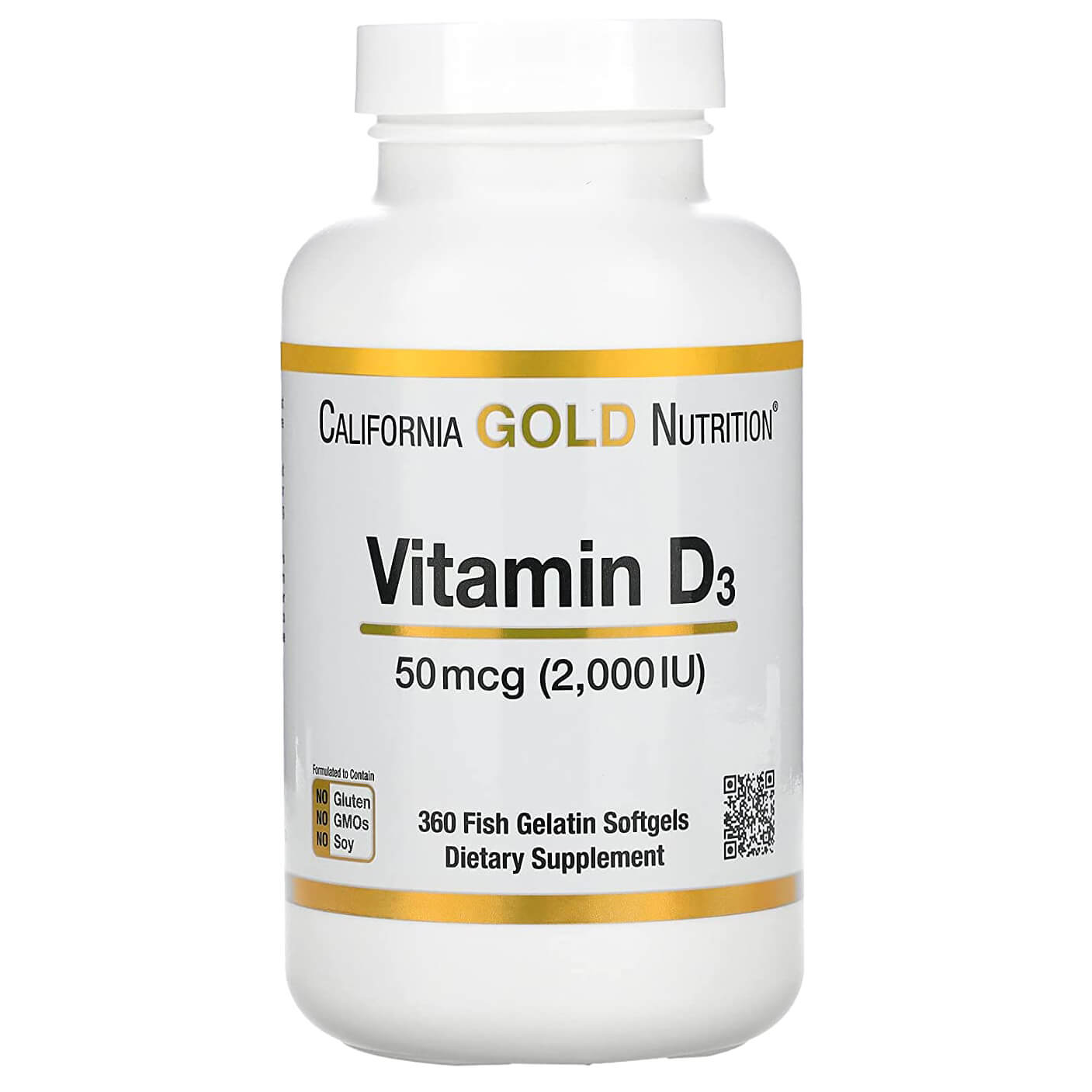 Витамин D3 California Gold Nutrition, 360 капсул
