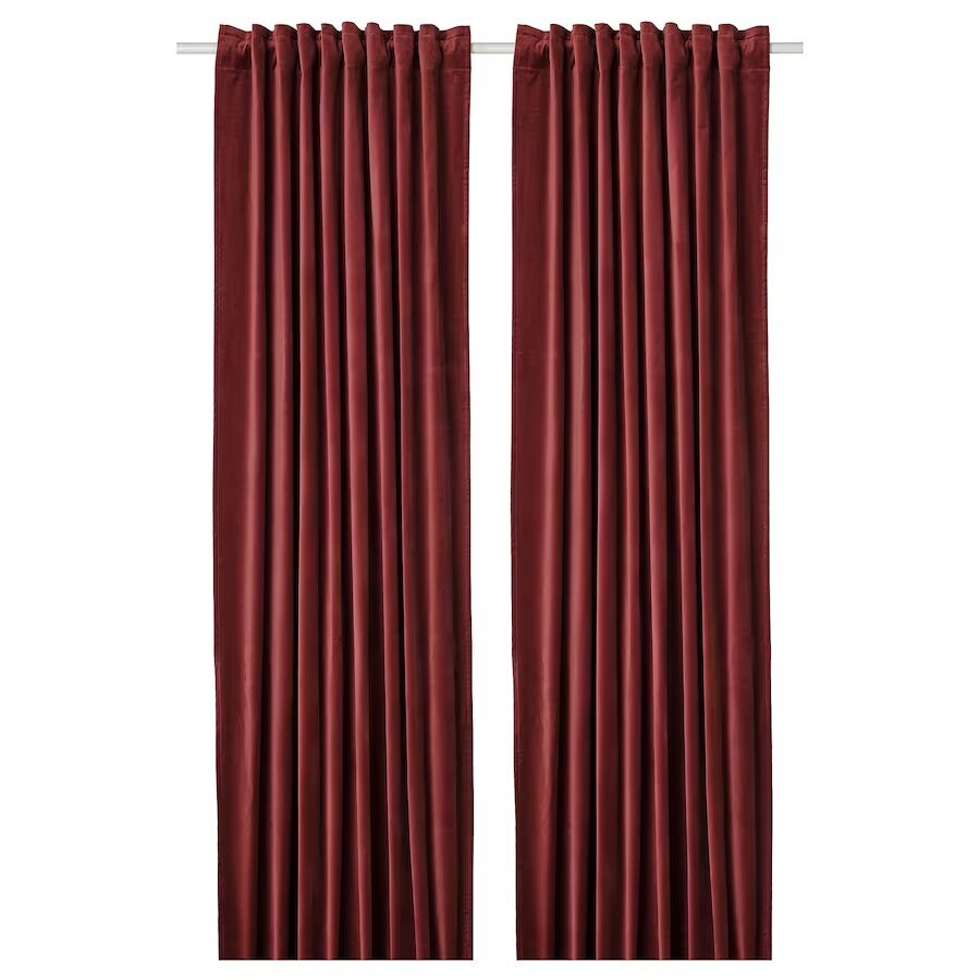

Шторы Ikea Sanela 140x250 см, 2 предмета, бордовый