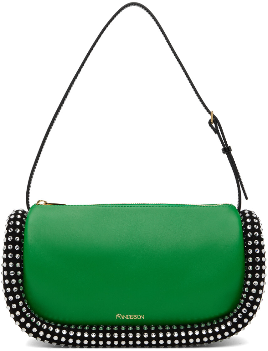 

Зеленая сумка Bumper 15 с кристаллами JW Anderson, Зеленый
