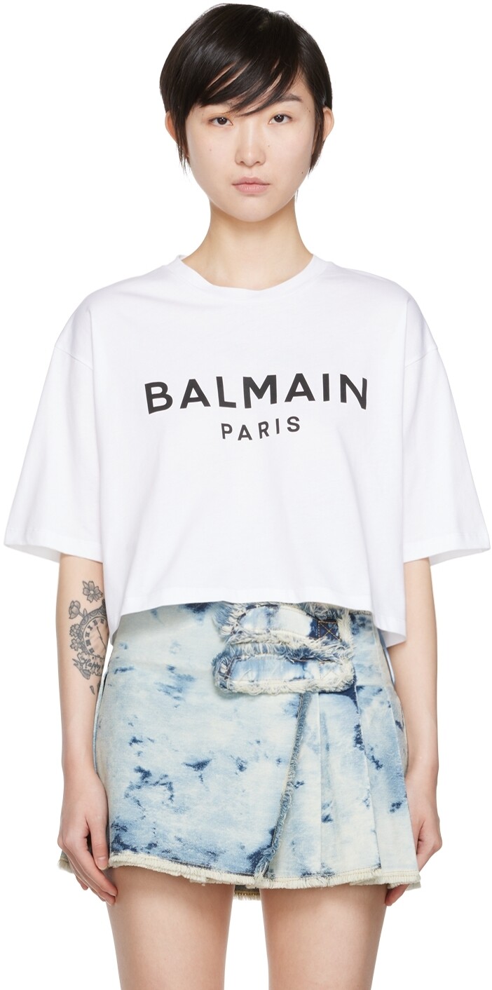 

Белая футболка из органического хлопка Balmain