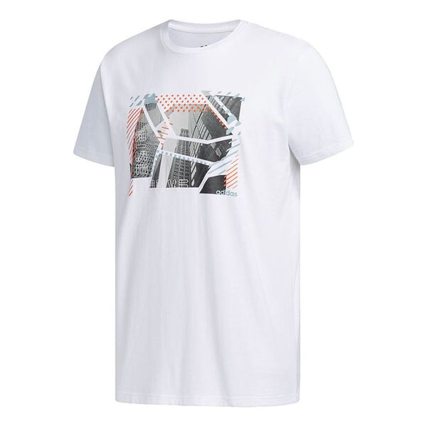 

Футболка Adidas neo M Fav Photo T 2 Contrasting Colors Pattern Casual Sports Short Sleeve White, Белый