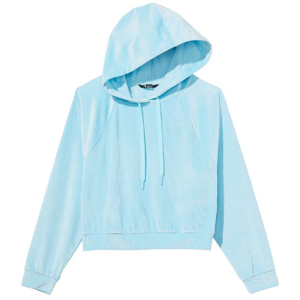 

Худи Victoria's Secret Ribbed Velour Pullover, светло-голубой