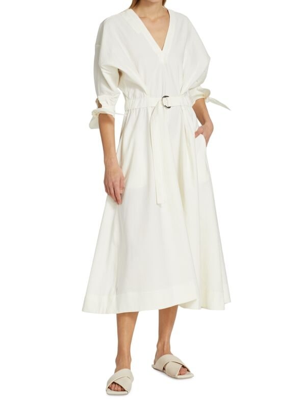 

Платье миди с поясом и завязками на рукавах 3.1 Phillip Lim White