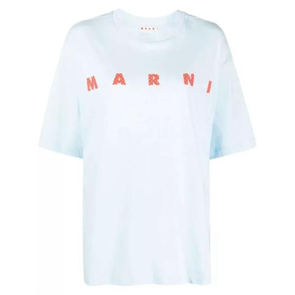 

Футболка logo-print cotton short sleeves t-shirt Marni, синий