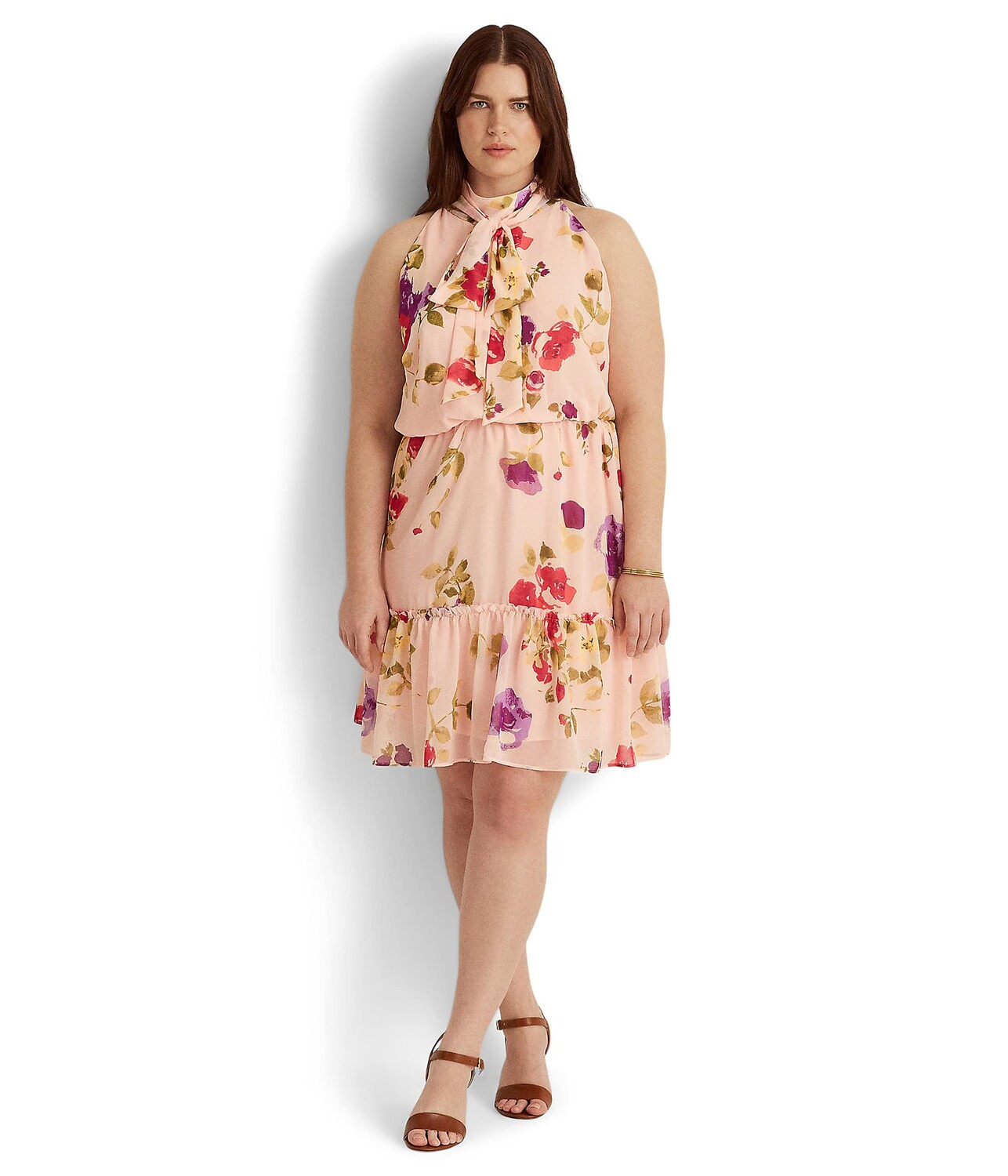 

Платье LAUREN Ralph Lauren, Plus Size Floral Chiffon Sleeveless Dress