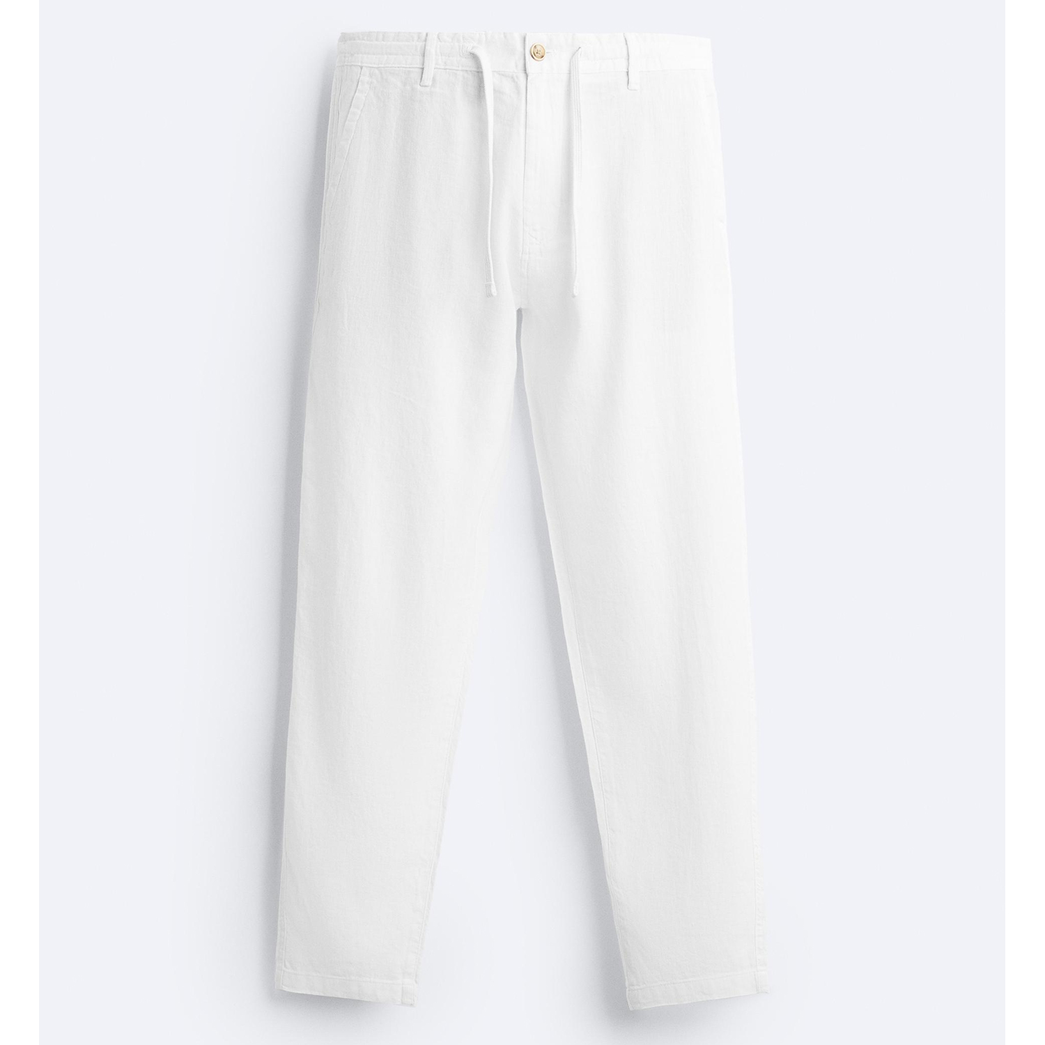 Брюки Zara Linen/Cotton, белый куртка zara cotton linen blend белый