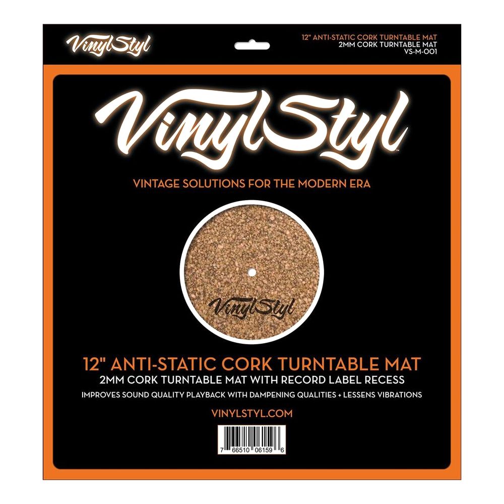 слипмат thorens leather turntable mat black Пробковый Коврик Vinyl Styl для проигрывателя 12 - дюймовый антистатический