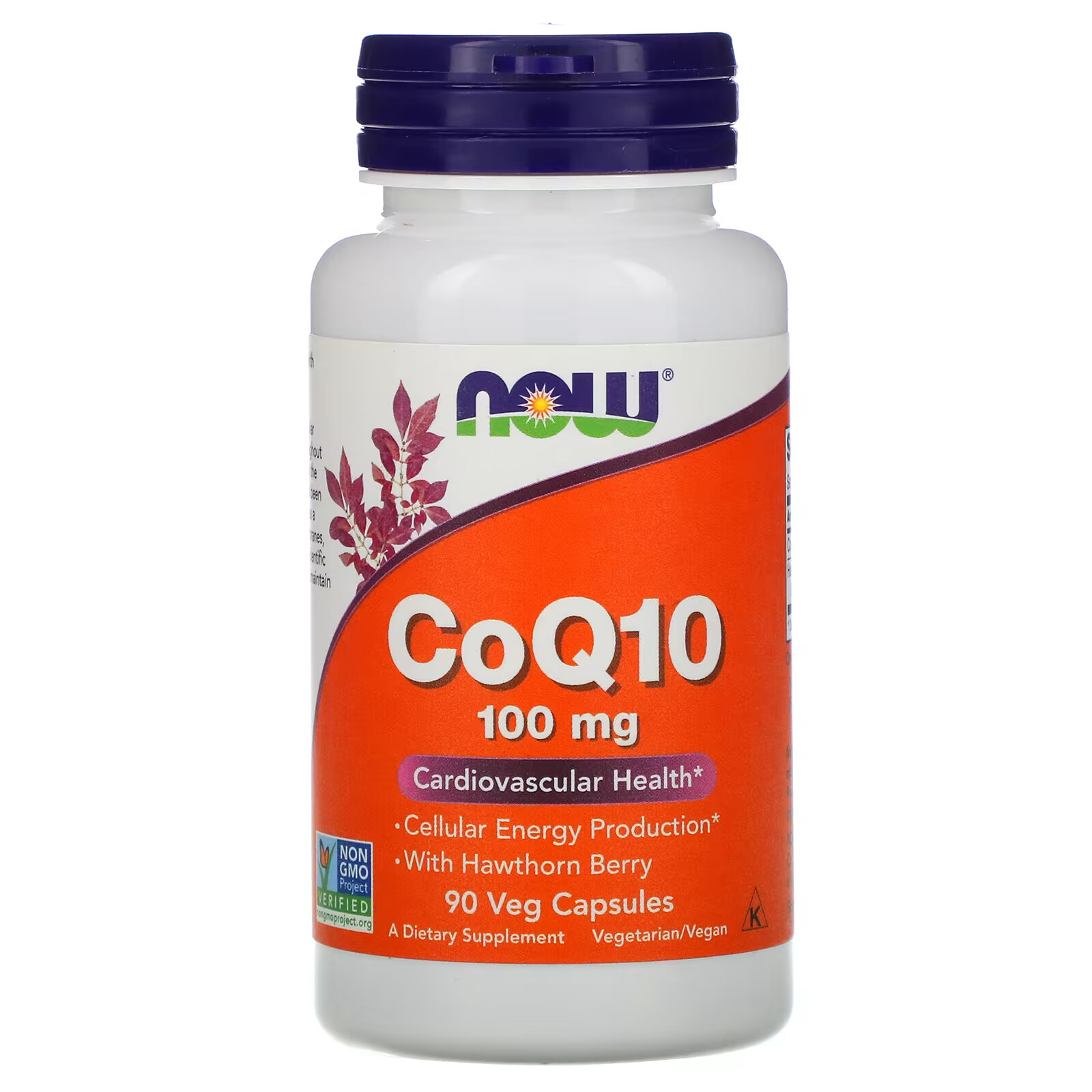 NOW Foods, CoQ10 с ягодами боярышника, 100 мг, 90 растительных капсул now foods экстракт боярышника 300 мг 90 растительных капсул