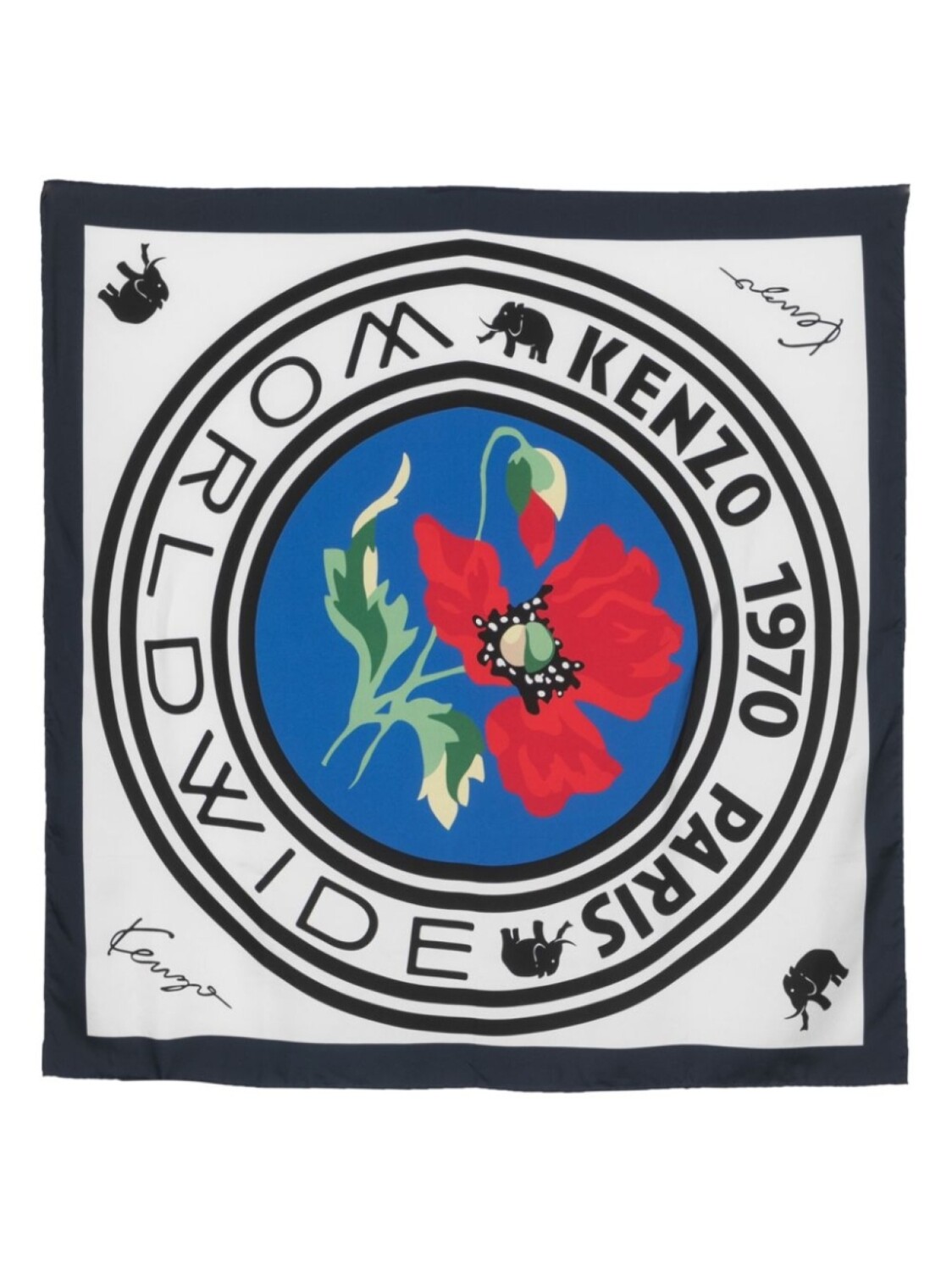 

Kenzo шелковый платок с логотипом, белый