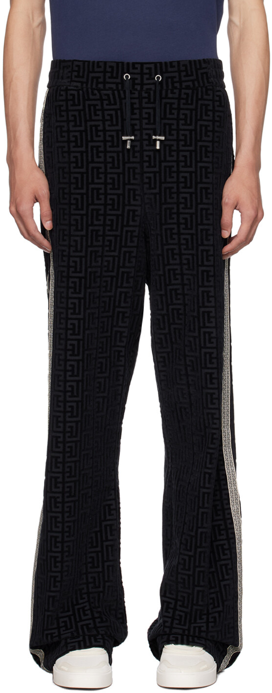 

Черные спортивные штаны с графическим рисунком Balmain