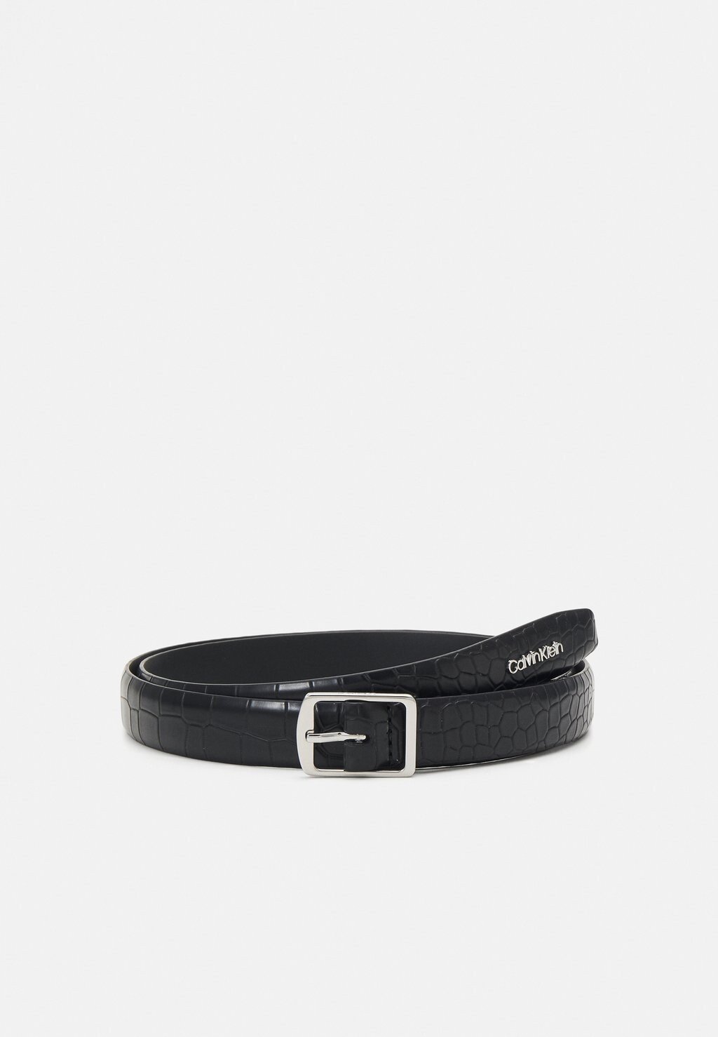 

Ремень Slim Buckle Belt Croco Calvin Klein, черный