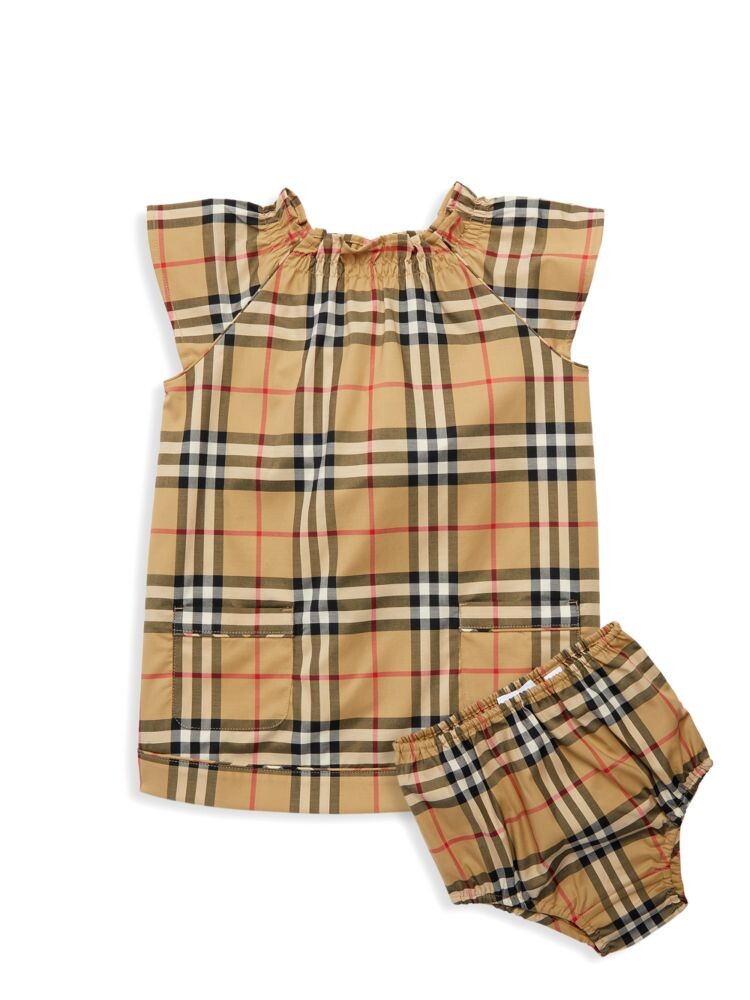 

Комплект из двух предметов: платье и шаровары для девочки Burberry, цвет Archive Beige