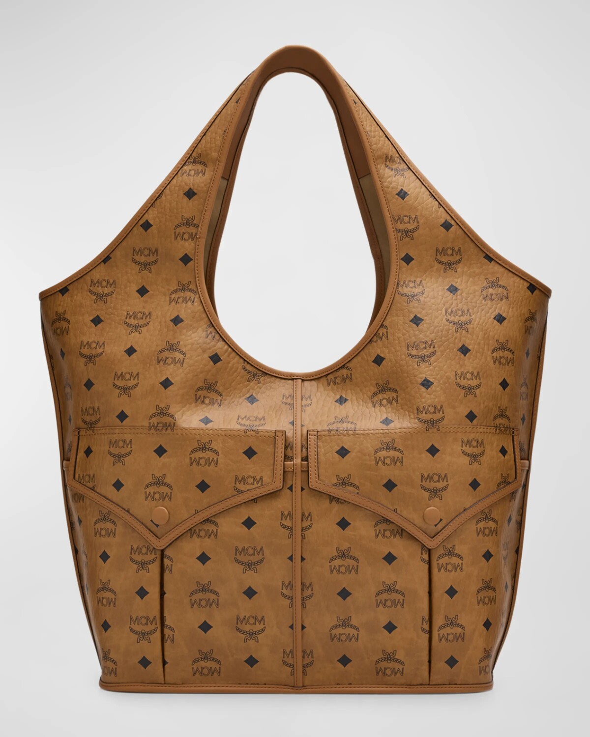 

Сумка-тоут с монограммой Aren XL Visetos MCM, цвет Cognac