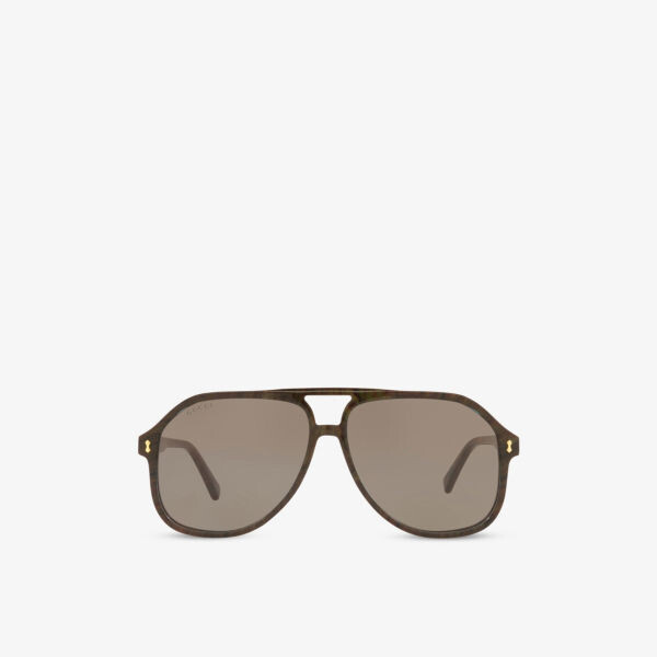 

Солнцезащитные очки gg1042s в ацетатной оправе-авиаторе Gucci, синий