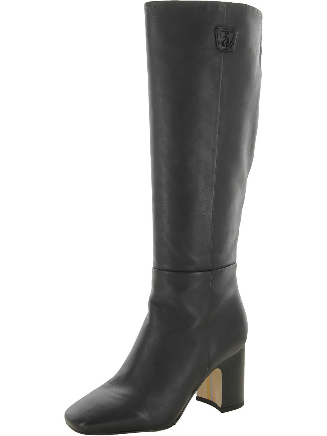 

Женские кожаные сапоги до колена Faren с квадратным носком Sam Edelman, цвет Black Leather