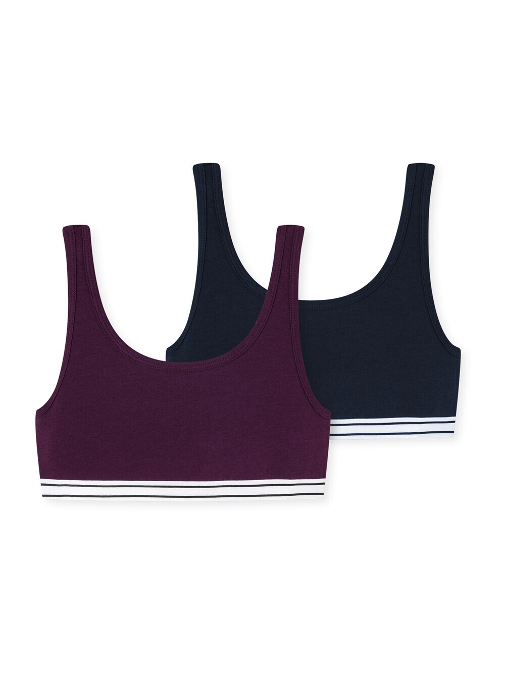 

Бюстгальтер без косточек Schiesser 95/5 Organic Cotton, ночной синий/сливовый