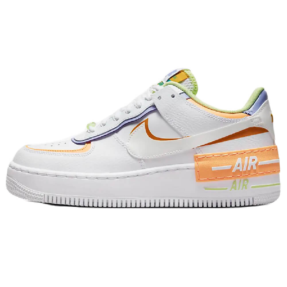 Кросcовки Nike Air Force 1 Shadow, белый/зеленый/оранжевый