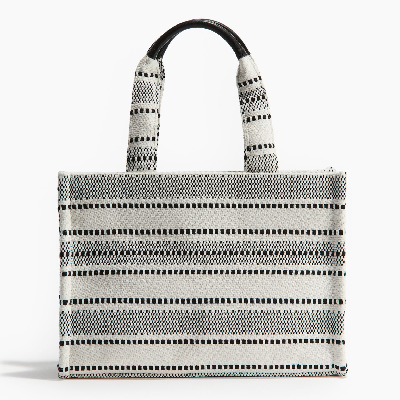 Сумка H&M Cotton-blend Tote, черный/белый сумка шоппер erichkrause текстиль внутренний карман