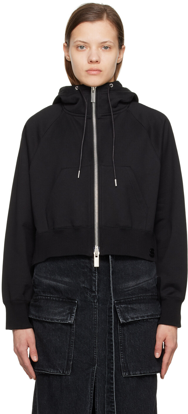 

Черная толстовка с капюшоном sacai, Черный