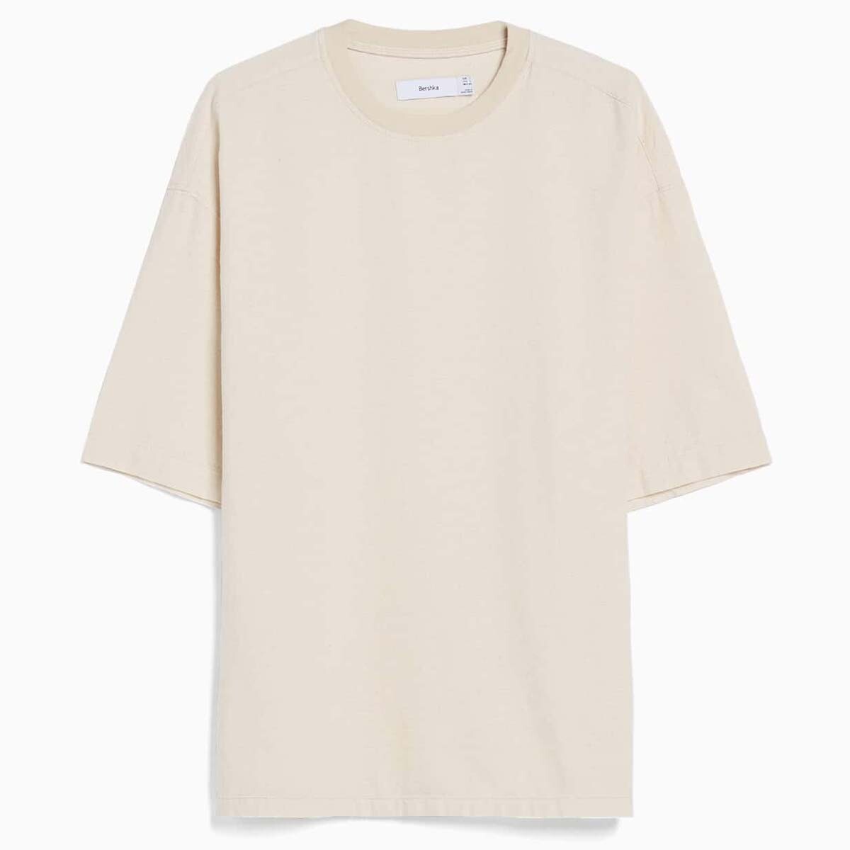 

Футболка Bershka Rustic Effect Short Sleeve, светло-бежевый