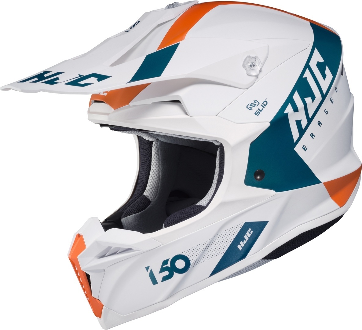 Шлем HJC i50 Erased для мотокросса, белый/синий/оранжевый
