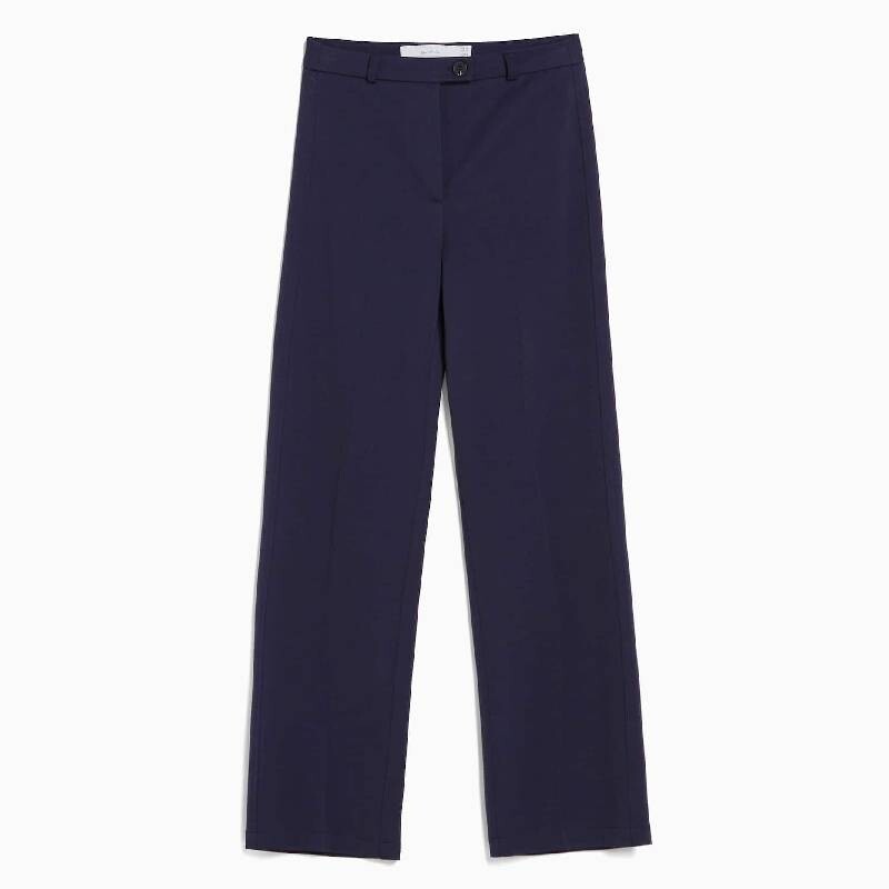 

Брюки Bershka Wide-leg Tailored, темно-синий