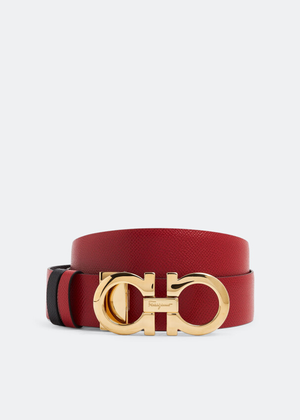 

Ремень FERRAGAMO Gancini reversible belt, красный