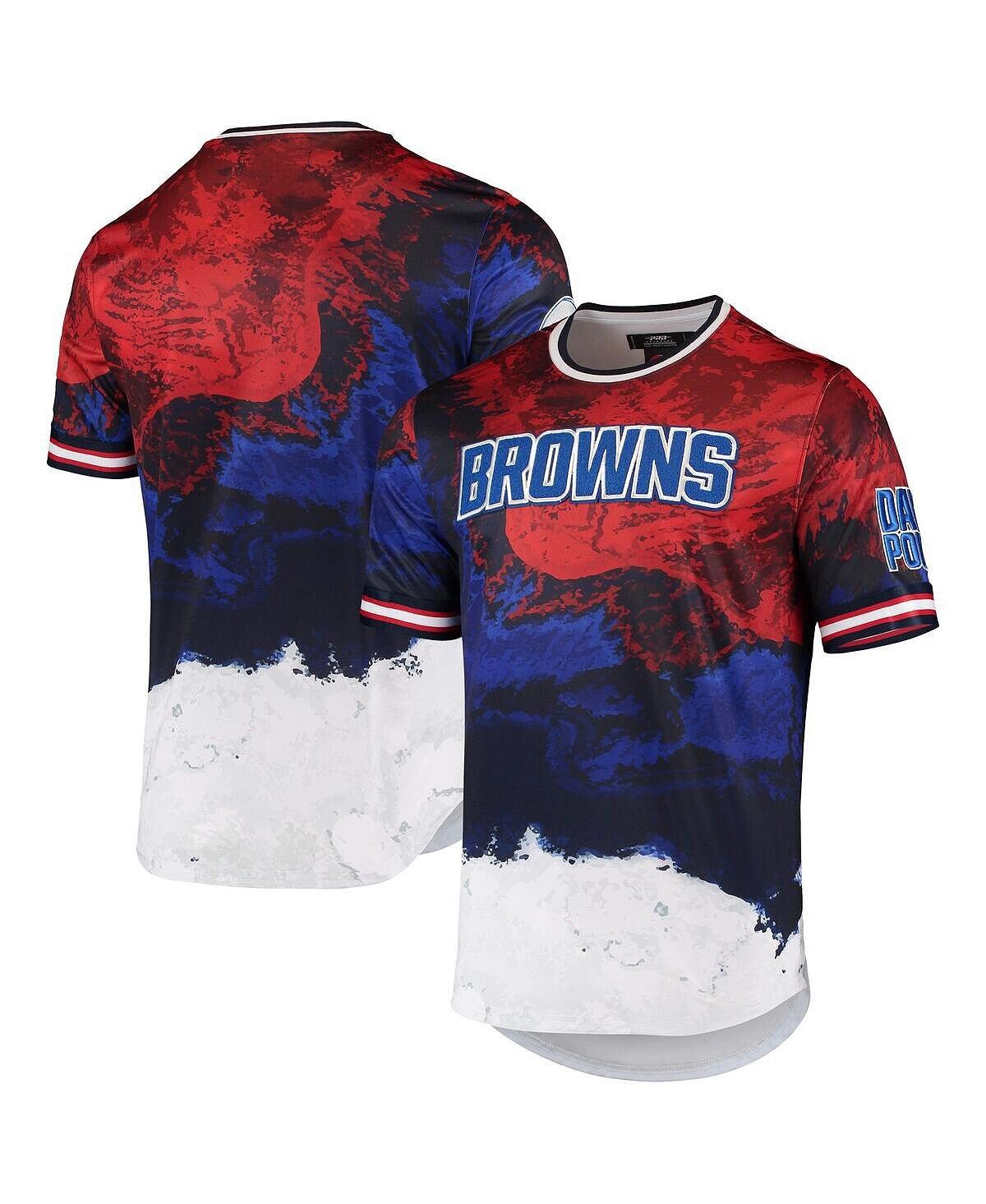 

Мужская темно-синяя, красная футболка cleveland browns americana dip-dye Pro Standard, мульти