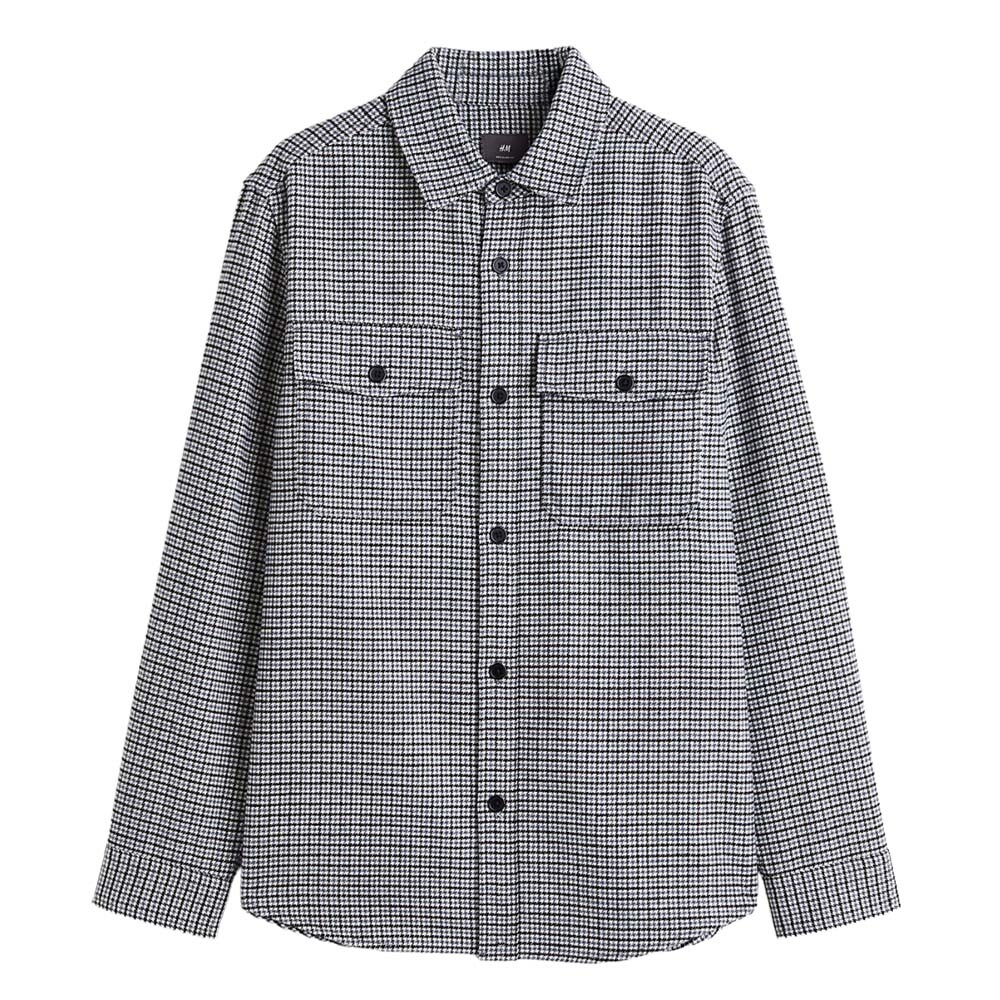 Рубашка H&M Plaid Twill, серый рубашка оверсайз из твила h