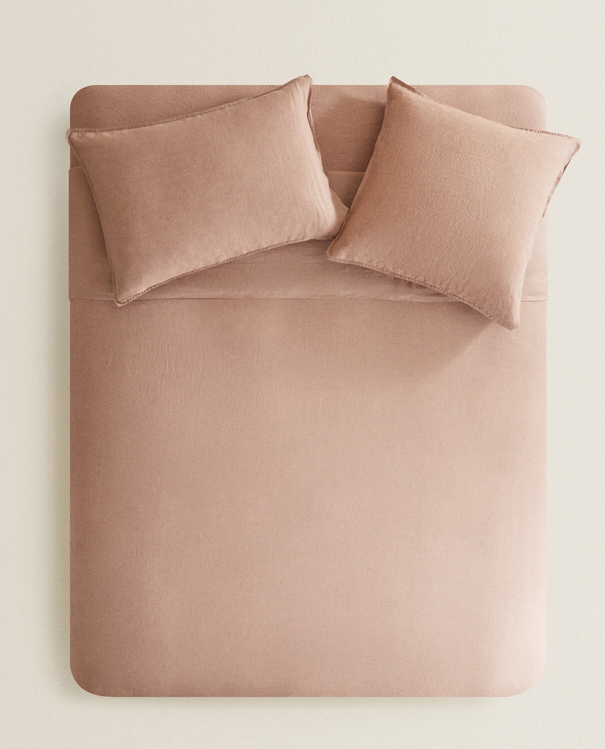 

Пододеяльник Zara Home Washed Linen Duvet, 140 г/м², розовый