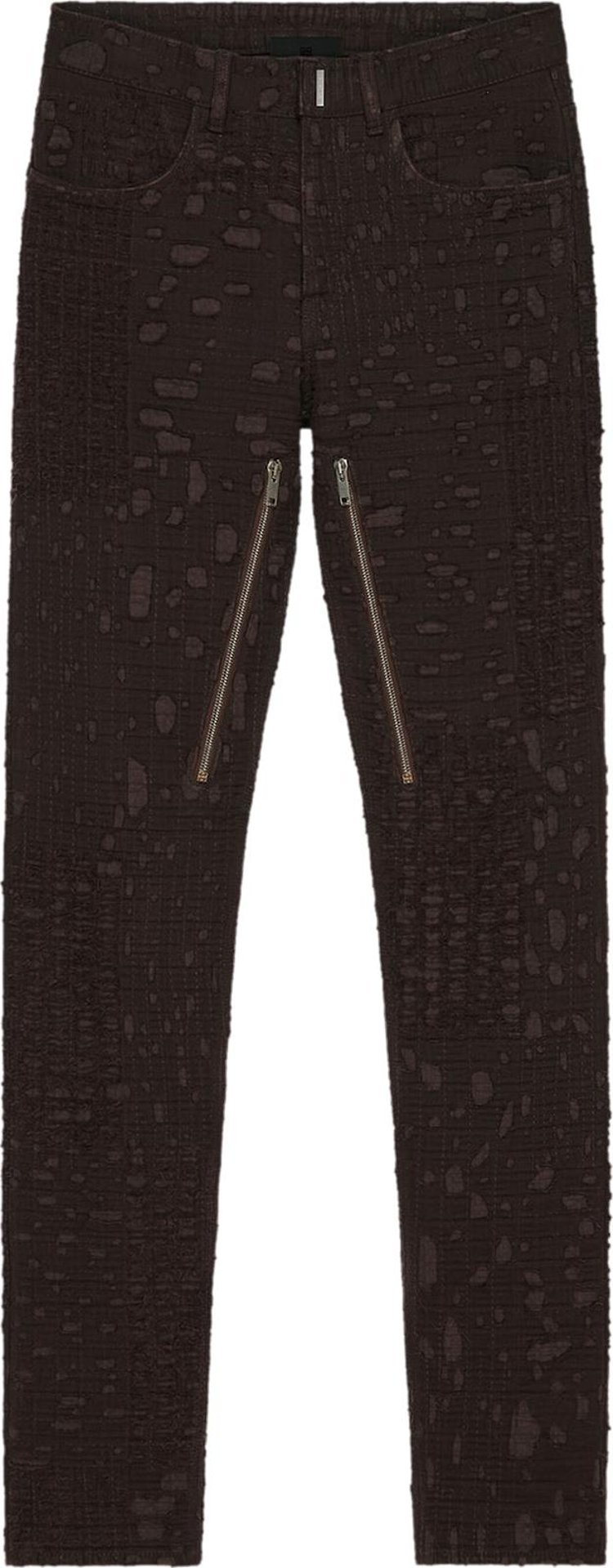 Брюки Givenchy Slim Fit Denim Trousers With Zips 'Dark Brown', коричневый - фото