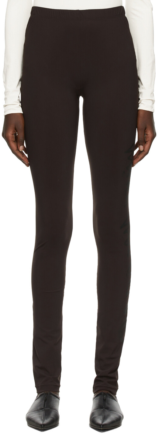 

Коричневые нейлоновые леггинсы с логотипом MM6 Maison Margiela