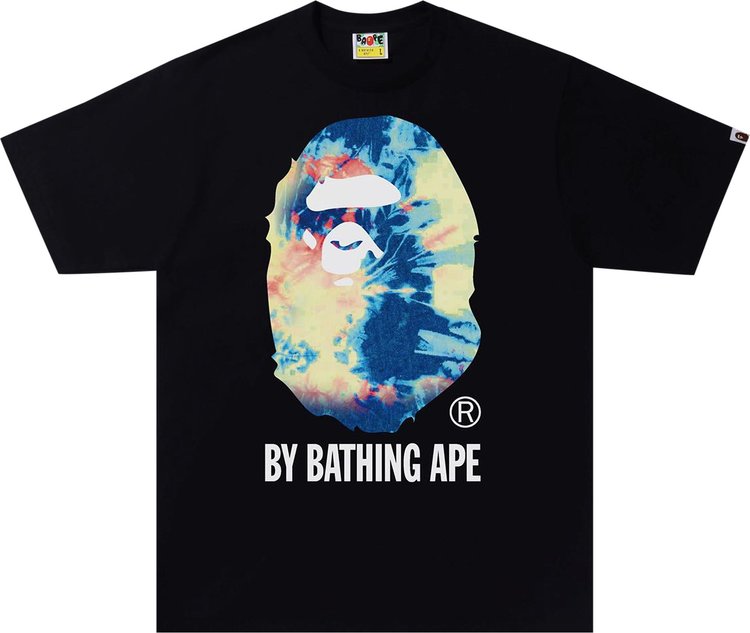 Футболка BAPE Tie Dye By Bathing Ape Tee 'Black/Multicolor', черный футболка bape tie dye college tee black navy черный