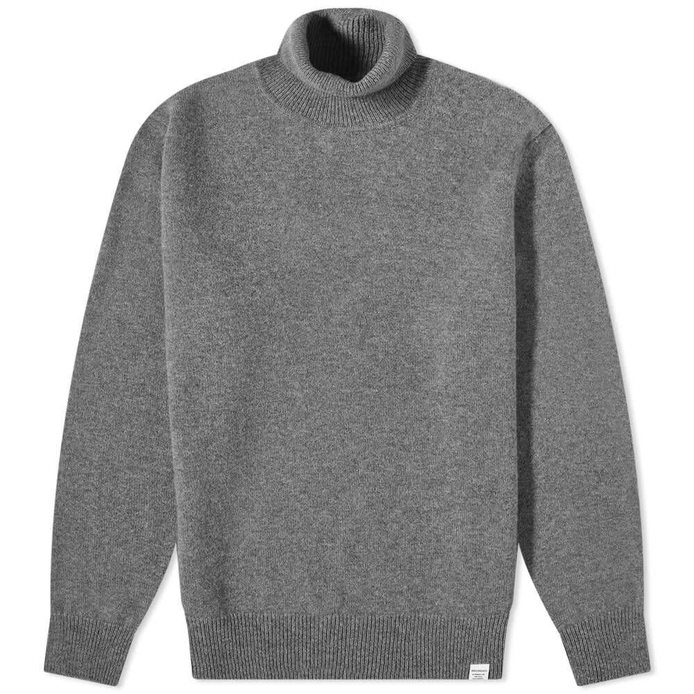 Свитер Norse Projects Kirk Lambswool Roll Neck Knit, серый кардиган norse projects adam lambswool черный