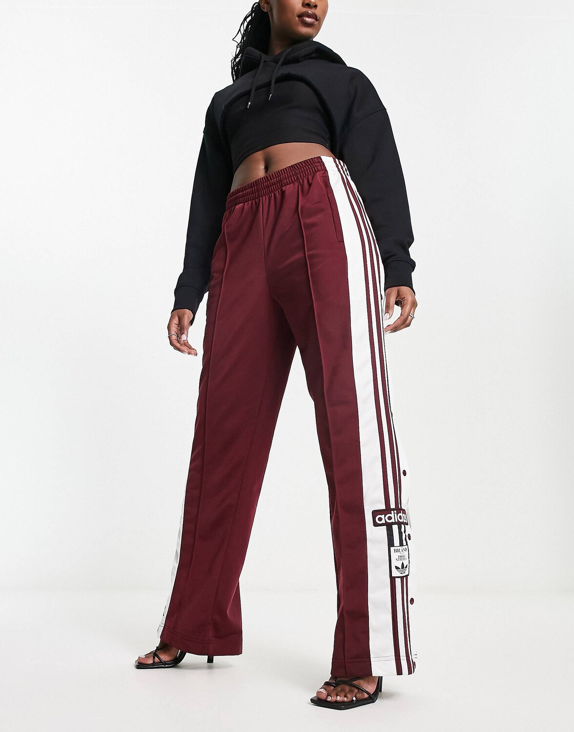 

Бордовые спортивные брюки adidas Originals adibreak на кнопках, Красный