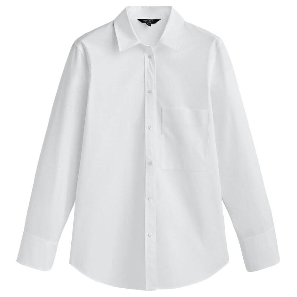 

Рубашка Massimo Dutti Cotton Poplin With Pocket, белый