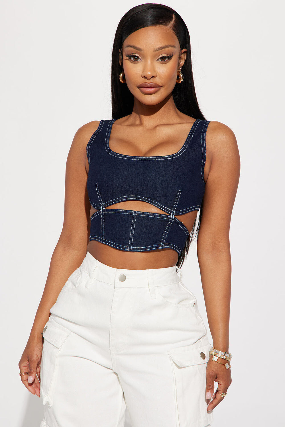 

Топ Fashion Nova GW22X2707, синий