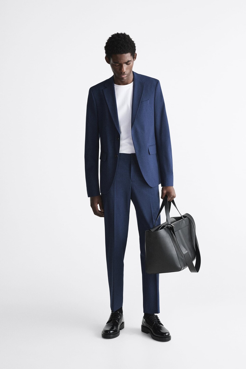

Костюмный пиджак в клетку ZARA, синий