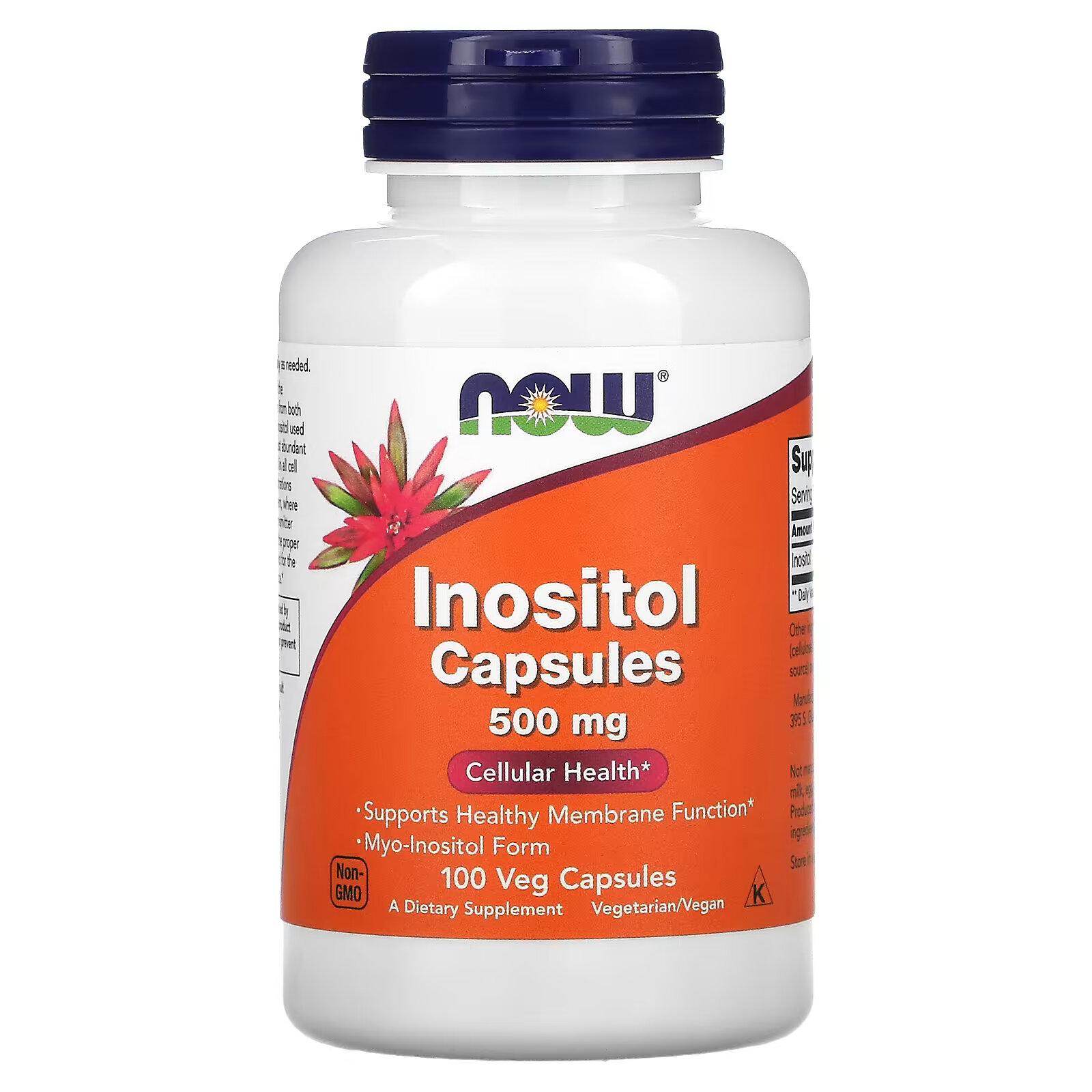 Инозитол NOW Foods 500 мг, 100 капсул холин и инозитол now food 100 капсул
