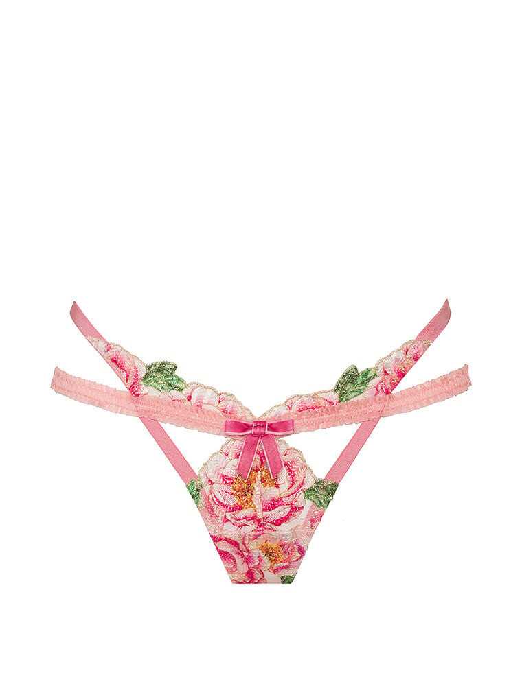 

Трусы-стринги For Love & Lemons Needle Point Roses, розовый/мультиколор