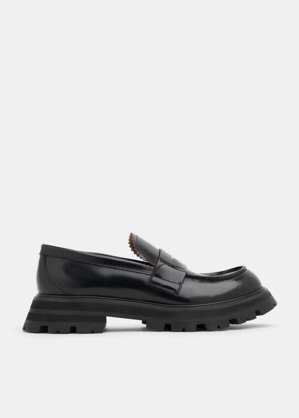 Лоферы ALEXANDER MCQUEEN Wander leather loafers, черный цена и фото