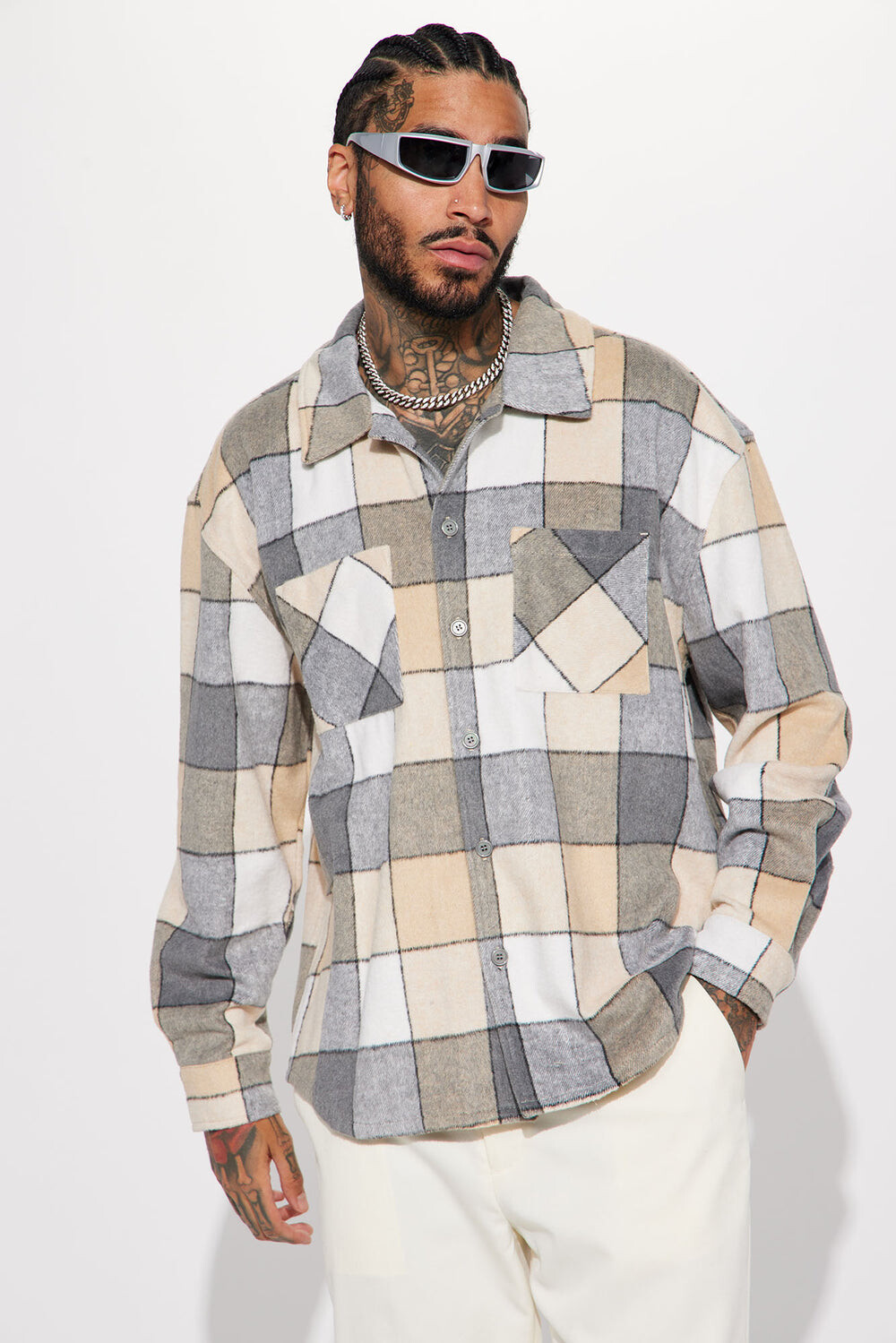 

Рубашка Fashion Nova FNMH1323, серый