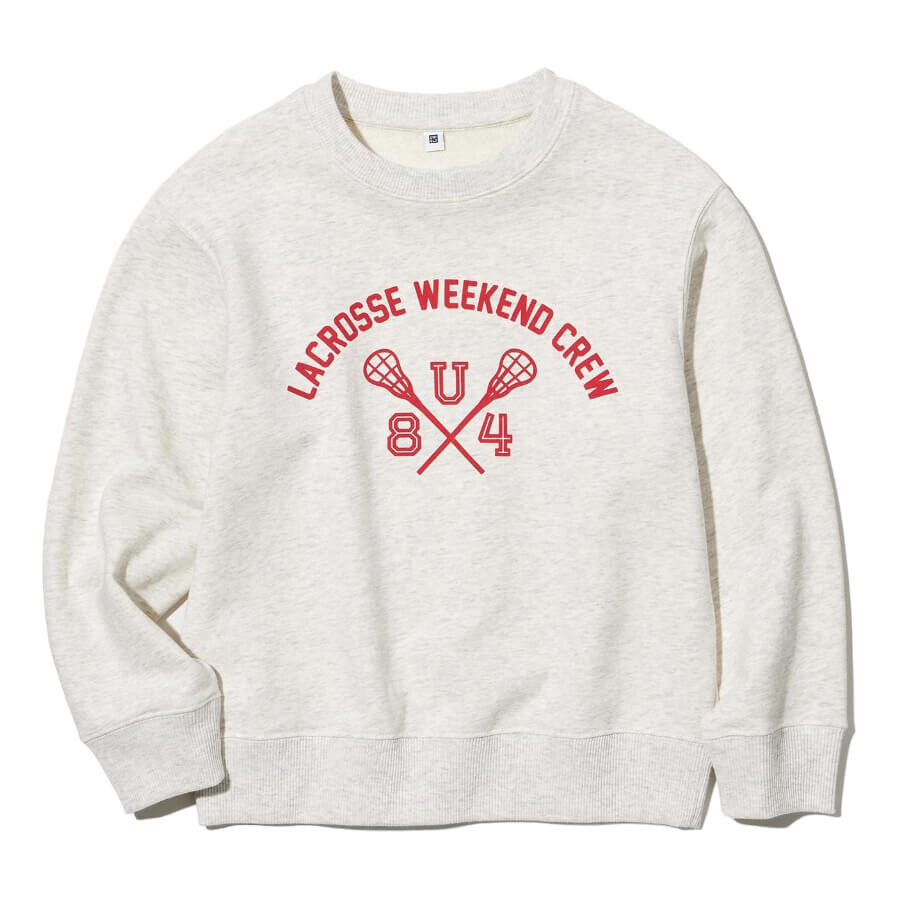 

Свитшот Uniqlo Kids Ultra Stretch Graphic Logo, светло-серый