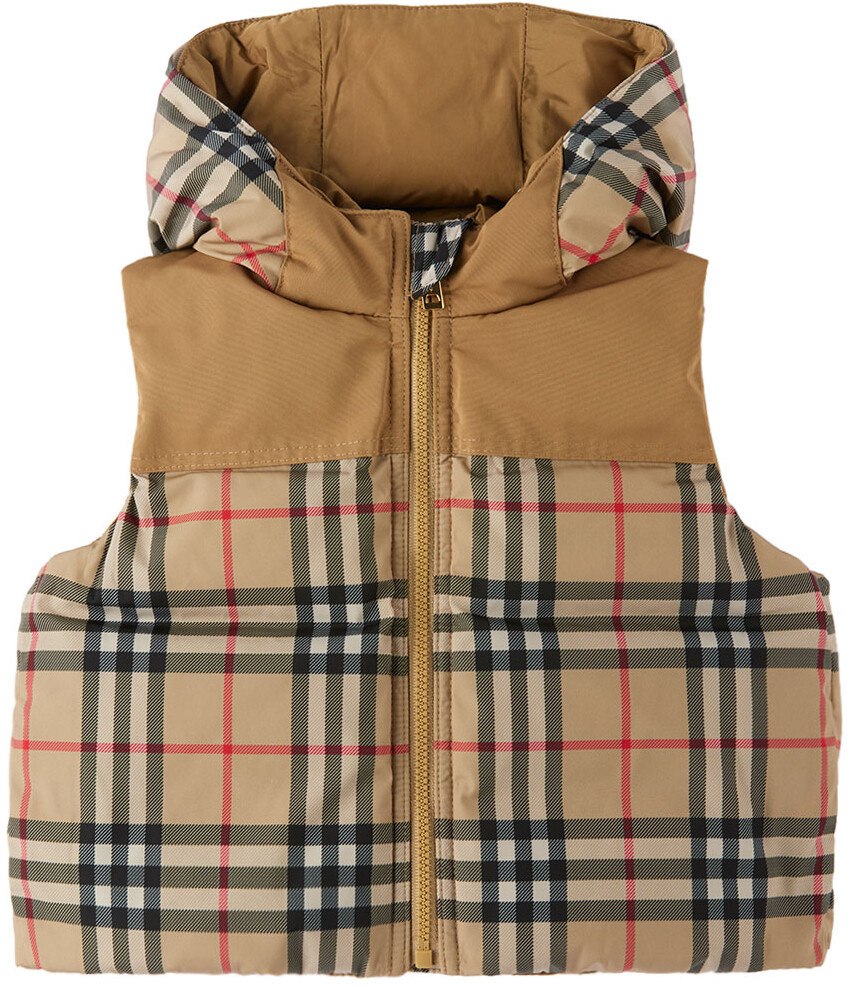 

Бежевый жилет в клетку Baby Baby Burberry