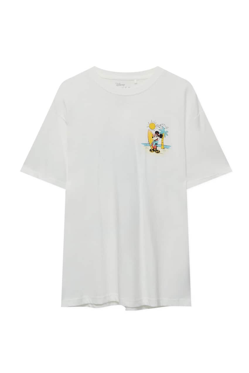 

Футболка Pull&Bear Short Sleeve Mickey Mouse, белый