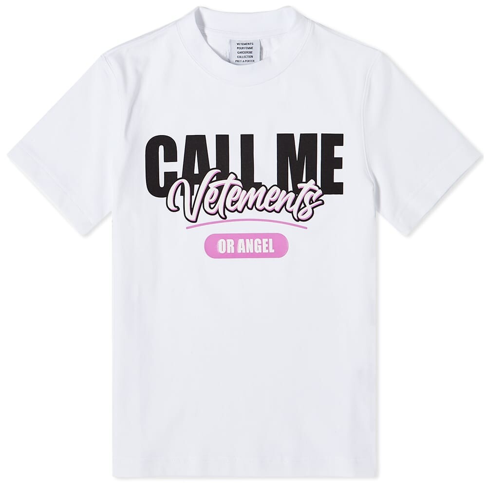 

ETEMENTS Приталенная футболка Call Me Vetements